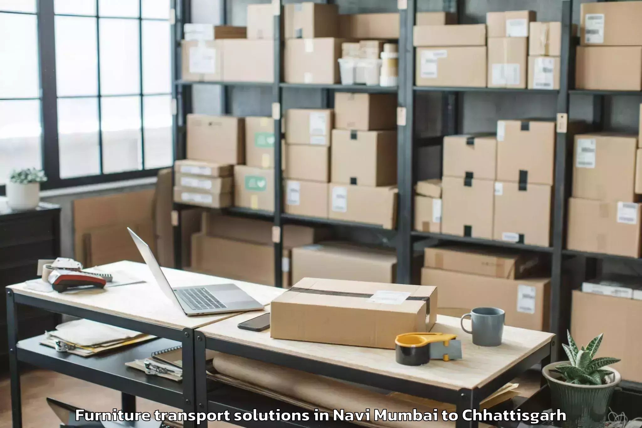 Get Navi Mumbai to Chakarbhatha Furniture Transport Solutions